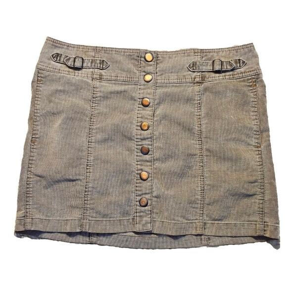 Gap Corduroy Mini Skirt Women's Snap Front Cotton Blend Ribbed Size 12 - Picture 1 of 10